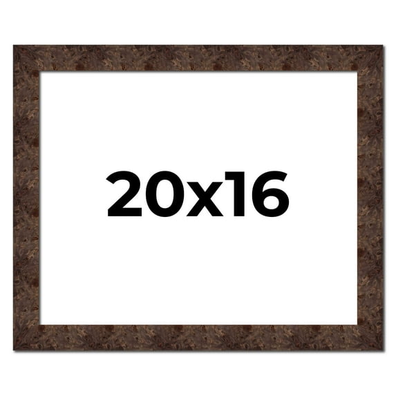 20x16 Frame Brown Burl Real Wood Picture Frame Width 1.625 Inches | Interior Frame Depth 0.5 Inches