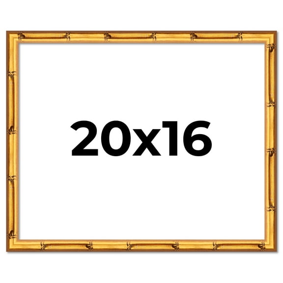 20x16 Frame Gold Bamboo Picture Frame - Complete Modern Photo Frame Includes UV Acrylic Shatter