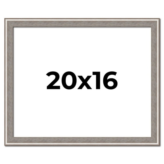 20x16 Frame Grey Real Wood Picture Frame Width 1.25 inches | Interior Frame Depth 0.5 inches | Hans
