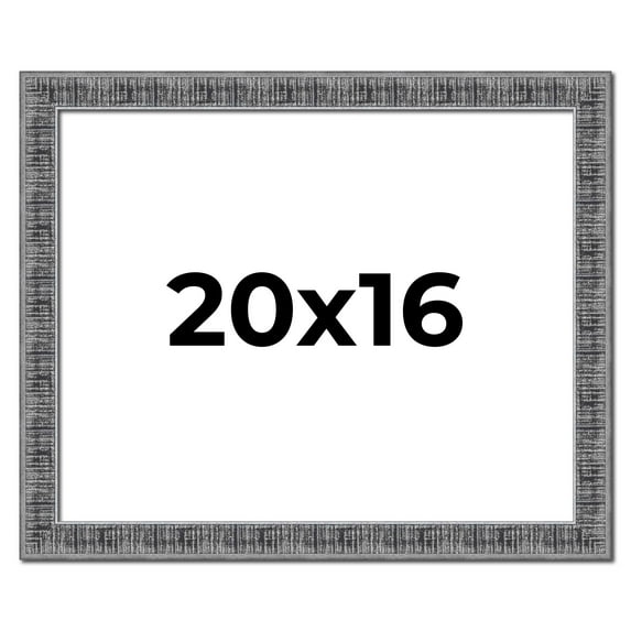 20x16 Frame Silver Black Rustic Sonoma Solid Wood Picture Frame | 1.5 Inch Moulding Width |