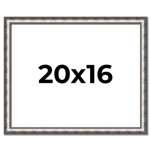 20x16 Frame Silver Real Wood Picture Frame Width 1.125 Inches | Interior Frame Depth 0.5 Inches |