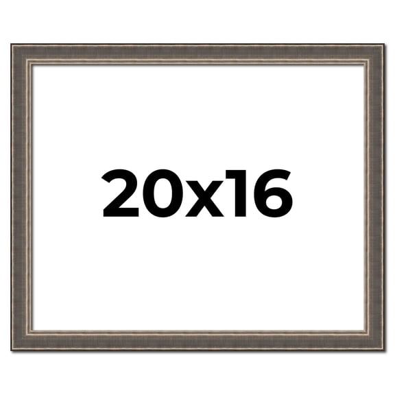 20x16 Frame Silver Real Wood Picture Frame Width 1.25 Inches | Interior Frame Depth 0.5 Inches |