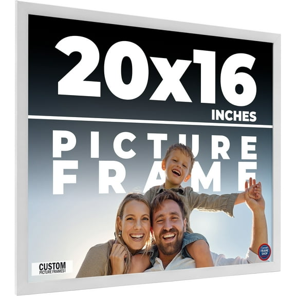 20x16 Frame White Real Wood Picture Frame Width 0.75 inches | Interior Frame Depth 0.5 inches |