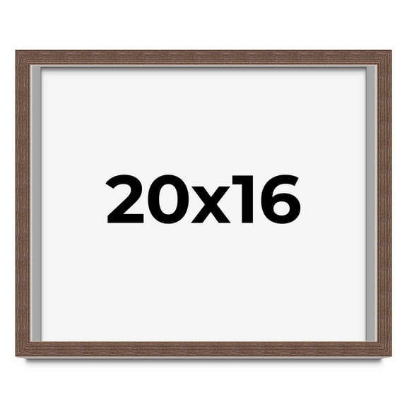 20x16 Shadow Box Frame Brown | 1.125 inches Deep Real Wood Rustic Shadowbox Display Frame | UV
