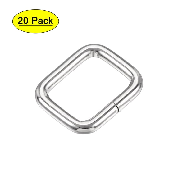 20x16mm Rectangle Buckles Iron Electroplated Silver Tone 20 Pack