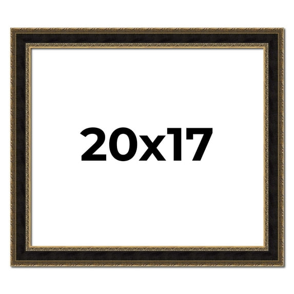 20x17 Frame Gold Antique Vintage Sold Wood Picture Frame | 1.75 Inch Moulding Width | Interior