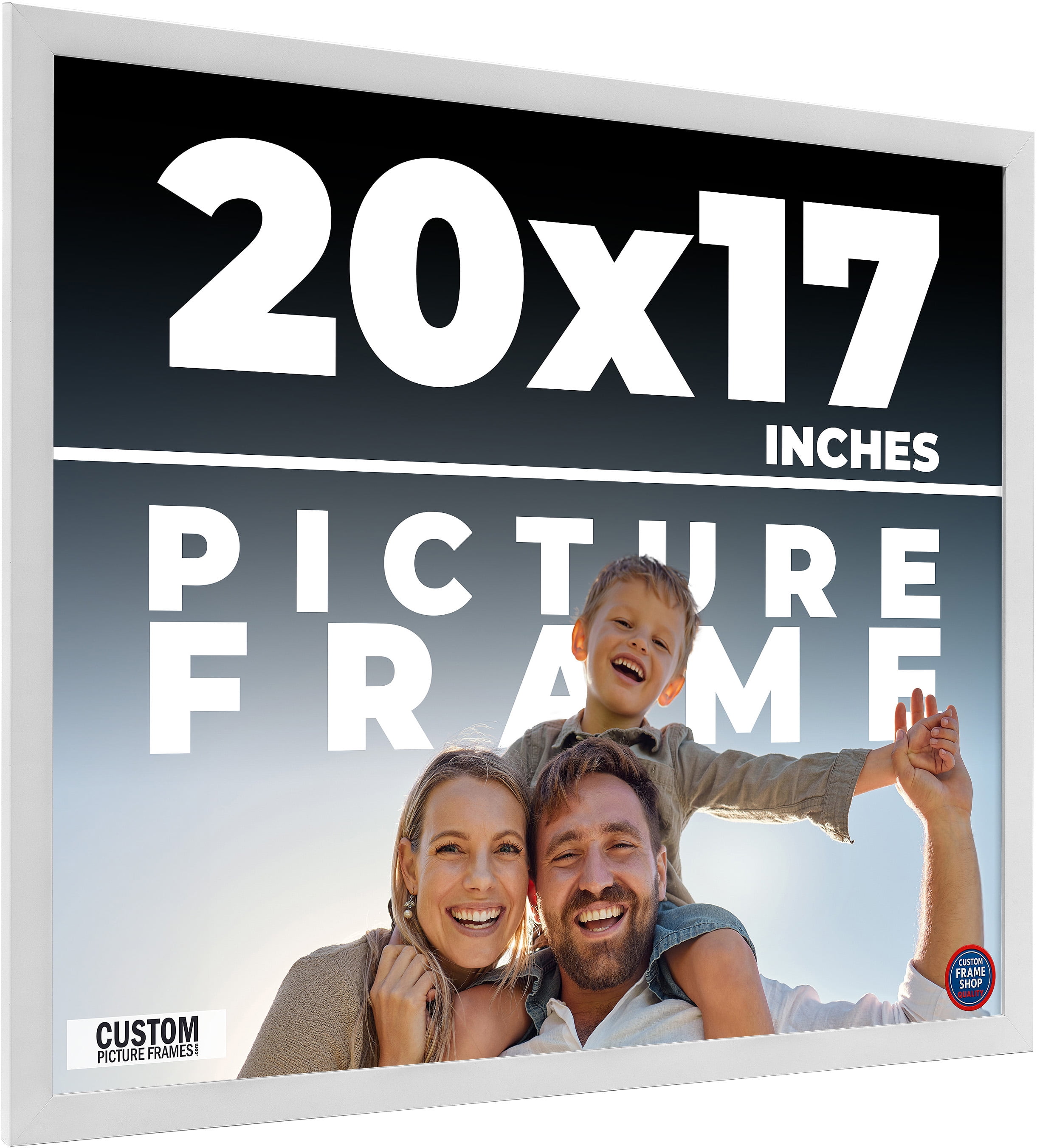20x17 Frame White Solid Wood Picture Frame Includes UV Acrylic