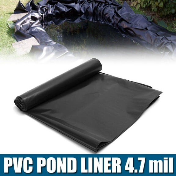 20x17ft PVC Pond Liner with 4.7 Mil Thickness Waterfall Fish Pond Liner, Black