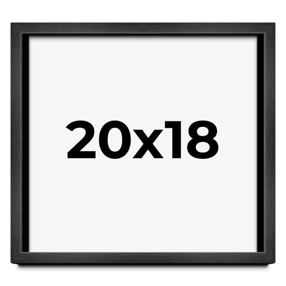 20x18 Frame Black Charcoal Grey Wood Textured Picture Frame | 0.75 Inch Moulding Width | Gunmetal