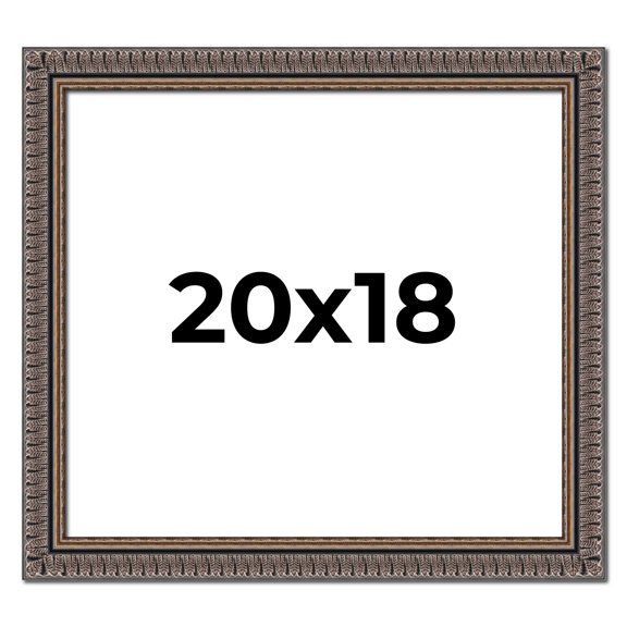 20x18 Frame Black Feather Payton Ornate Solid Wood Picture Frame Width 1.75 Inches | Interior Depth