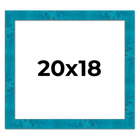 20x18 Frame Blue Teal Burl Wood Picture Frame | 1.75 Inch Moulding Width | Interior Frame Depth 0.5