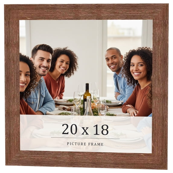 20x18 Frame Brown Farmhouse Solid Wood Picture Frame Width 1.5 Inches | Interior Frame Depth 0.5
