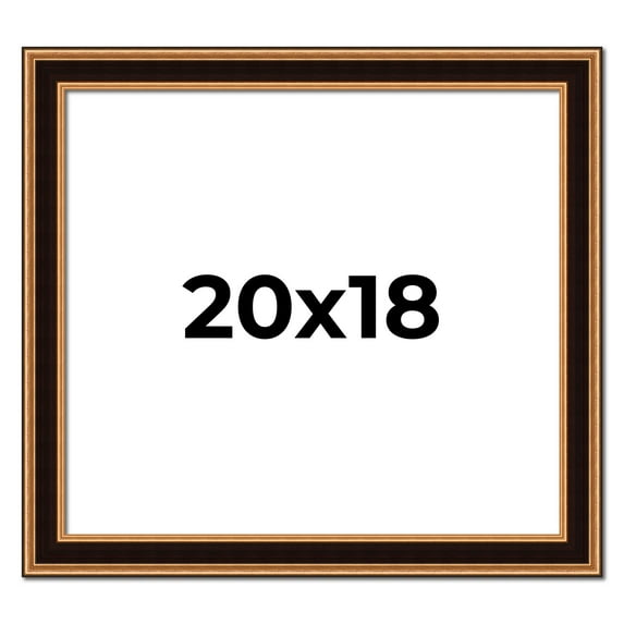 20x18 Frame Gold Brown Plein Air Vintage Solid Wood Picture Frame | 1.75 Inches Moulding Width |