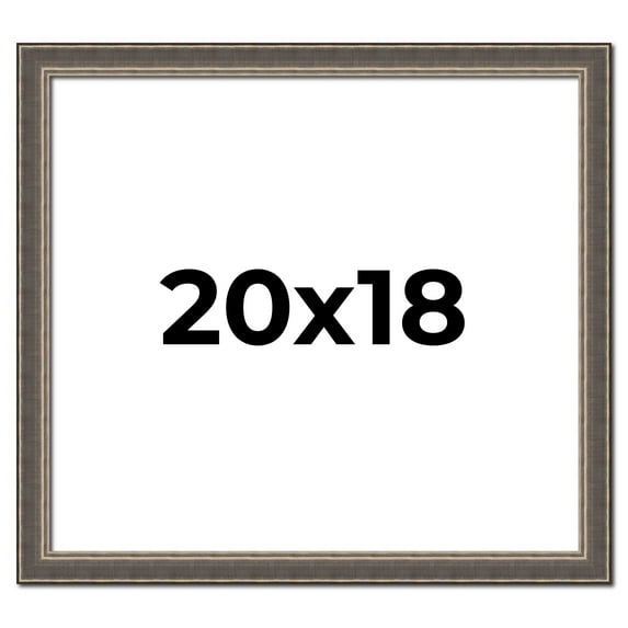20x18 Frame Silver Real Wood Picture Frame Width 1.25 Inches | Interior Frame Depth 0.5 Inches |