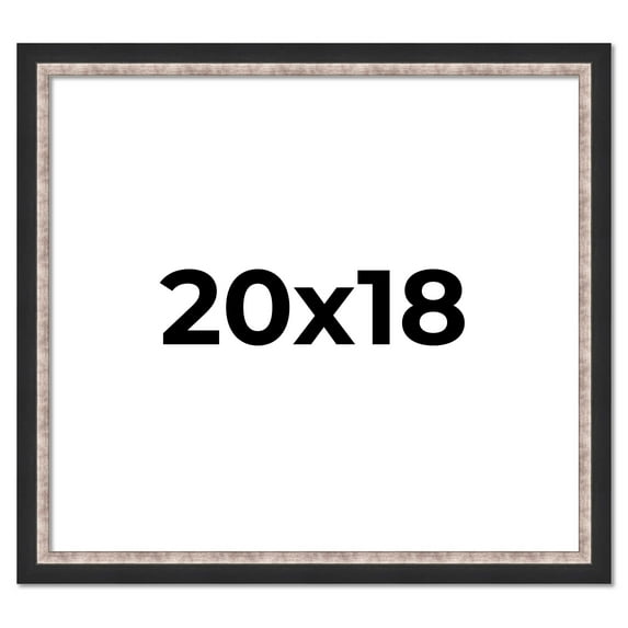 20x18 Frame Silver Real Wood Picture Frame Width 1.25 Inches | Interior Frame Depth 0.75 Inches |