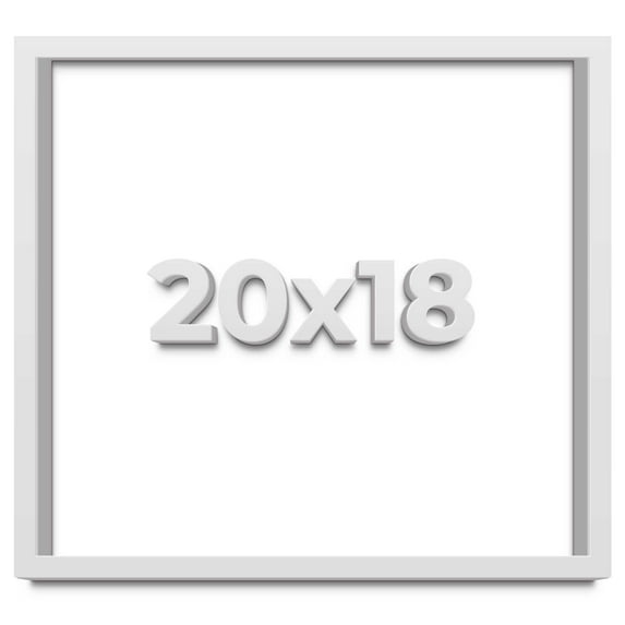 20x18 Shadow Box Frame White | 2 Inches Deep Real Wood Contemporary Shadowbox Display Frame | UV