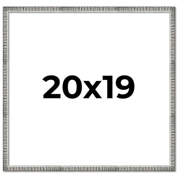 20x19 Frame Silver Grey Distressed Solid Wood Picture Frame | 0.75 Inch Moulding Width | Interior