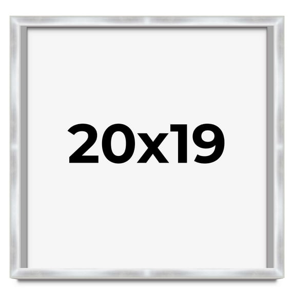 20x19 Frame Silver Whitewashed Wood Grain Solid Wood Shadow Box | 0.75 Inch Moulding Width | 0.75