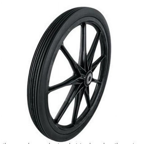 20x2.0 in. Flat-Free Cart Tire on Black Plastic Rim