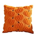 thumbnail image 1 of 20x20" Autumn Room Decor - Fluffy 3D Pumpkin Throw Pillow Covers - Premium Soft Faux Fur Cozy Cushion Cases for Couch Sofa and Fall Harvest Festival Halloween, 1 of 8