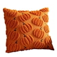 thumbnail image 1 of 20x20" Autumn Room Decor - Fluffy 3D Pumpkin Throw Pillow Covers - Premium Soft Faux Fur Cozy Cushion Cases for Couch Sofa and Fall Harvest Festival Halloween, 1 of 8