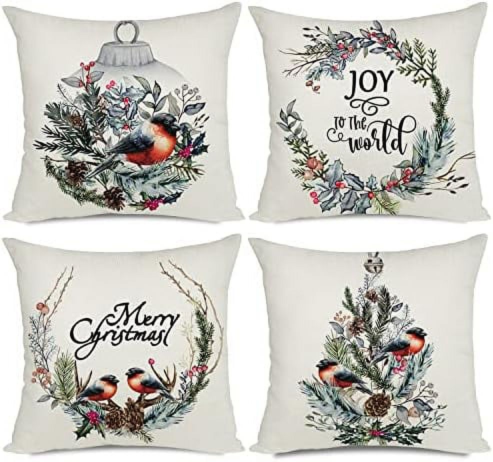 20x20 Blue Merry Christmas Throw Pillow Covers Farmhouse Decorative
