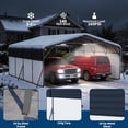 thumbnail image 1 of 20x20 FT Heavy-Duty Galvanized Steel Carport – Metal Roof Outdoor Shelter with LED Solar Lamp for Cars, RVs, Boats, Trucks, Backyard Workshop, Dark Gray, 1 of 7
