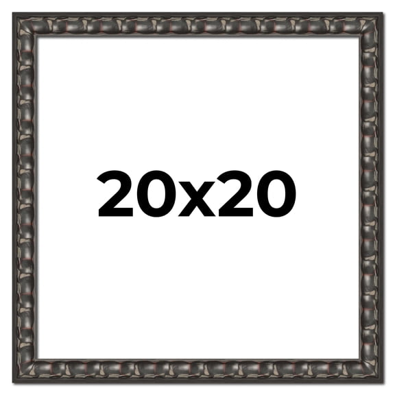 20x20 Frame Black-Brown Medieval Solid Wood Picture Frame | 1.5 Inch Moulding Width | Gotham