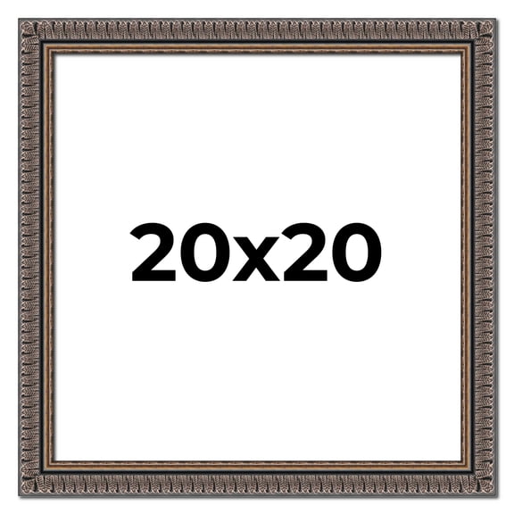20x20 Frame Black Feather Payton Ornate Solid Wood Picture Frame Width 1.75 Inches | Interior Depth