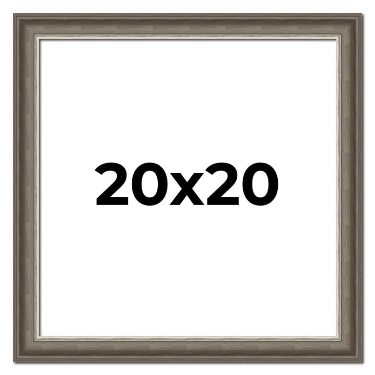 20x20 Frame Brown Solid Wood Picture Frame 1.75 Inch Moulding Width Austin Frame Complete with