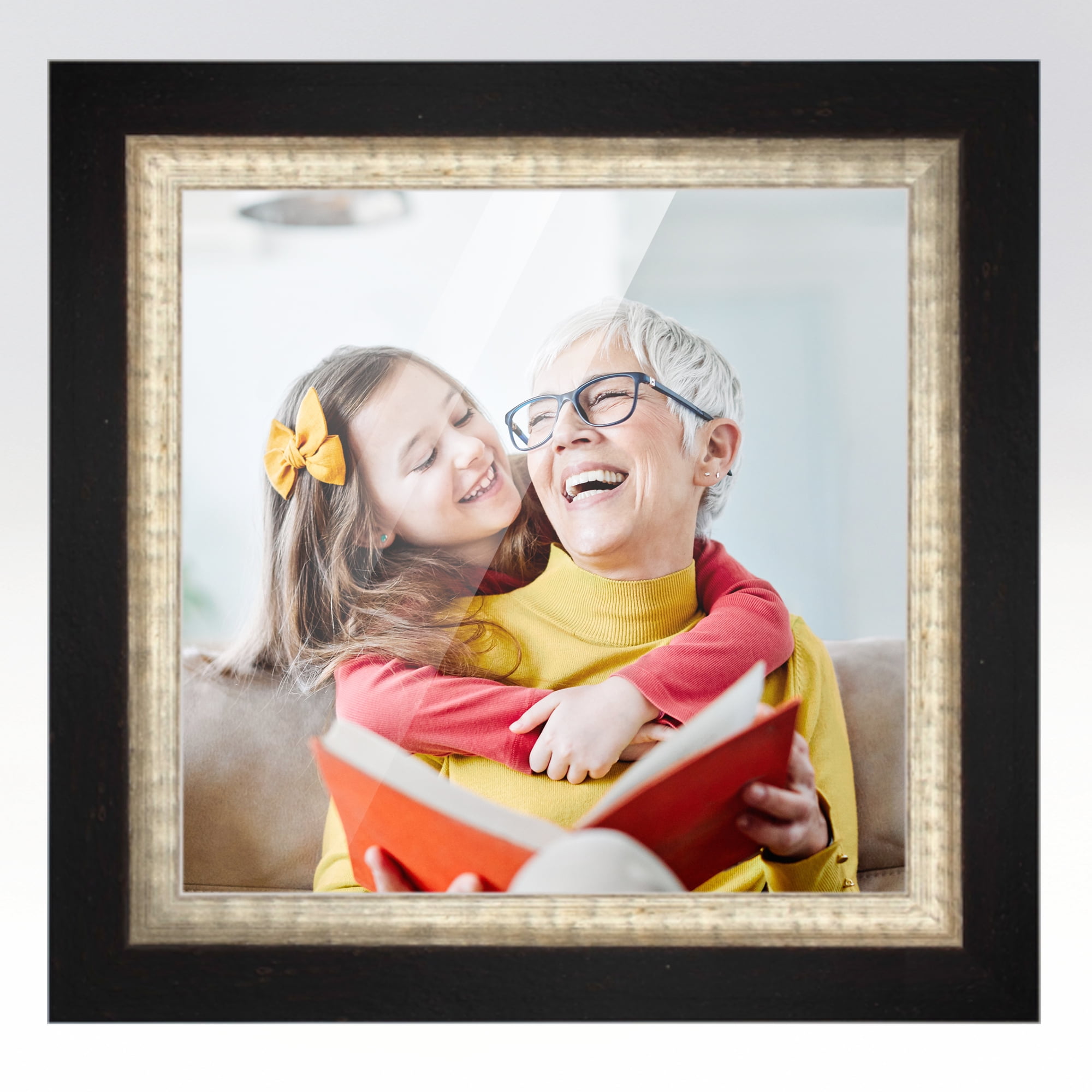 CustomPictureFrames White Wood Picture Frame - Made to Display Artwork Measuring 20x20 Inches