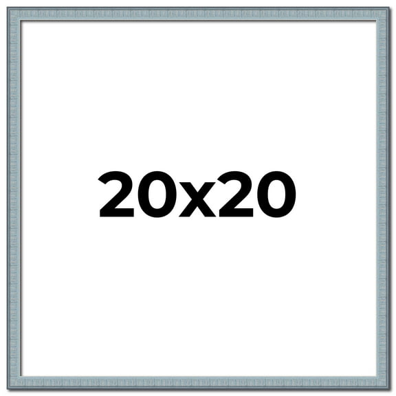 20x20 Frame Blue Scuffed Farm Board Solid Wood Picture Frame Width 0.75 Inches | Interior Depth 0.5