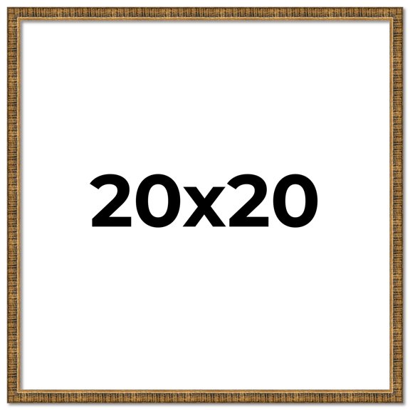 20x20 Frame Gold Solid Wood Picture Frame Includes UV Acrylic Plexiglass, Acid Free Foam Backing