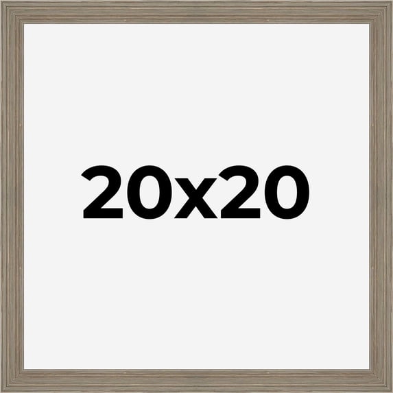 20x20 Frame Gray Barnwood Rustic Solid Wood Picture Frame | 1.5 Inch Moulding Width | Includes UV