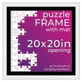 thumbnail image 1 of 20x20 Jigsaw Puzzle Frame Kit - Kit Includes Puzzle Glue Sheets, White Wood Puzzle Frame with Black, 1 of 8