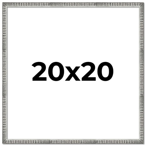 20x20 Frame Silver Grey Distressed Solid Wood Picture Frame | 0.75 Inch Moulding Width | Interior