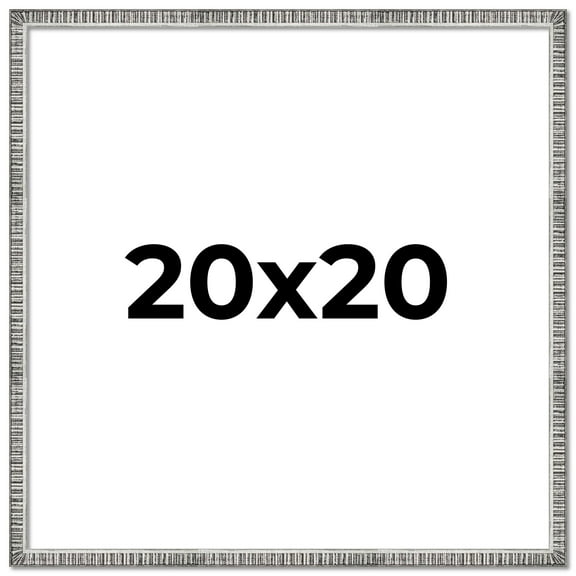 20x20 Frame Silver Grey Distressed Solid Wood Picture Frame | 0.75 Inch Moulding Width | Interior