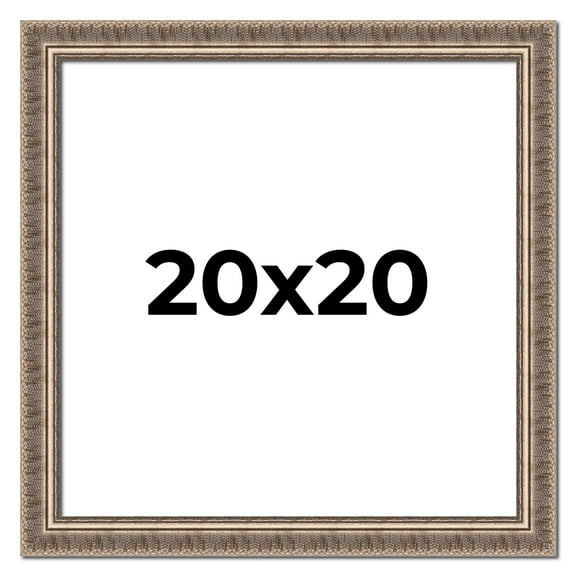 20x20 Frame Silver Harvest Ornate Solid Wood Picture Frame | 1.75 Inch Moulding Width |Mayflower