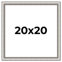 20x20 Frame Silver Real Wood Picture Frame Width 1.25 Inches | Interior Frame Depth 0.5 Inches |
