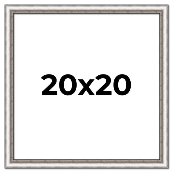 20x20 Frame Silver Real Wood Picture Frame Width 1.25 Inches | Interior Frame Depth 0.5 Inches |