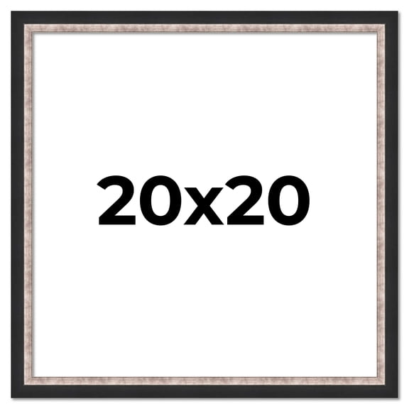 20x20 Frame Silver Real Wood Picture Frame Width 1.25 Inches | Interior Frame Depth 0.75 Inches |