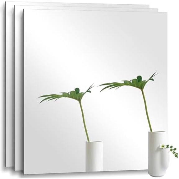 20x20 in Glass Wall Mirror for Bathroom Sink, 3Pcs Full Length Full Body Mirror Tile Wall Mounted for Bedroom, Vanity, Living Room, Entryway, Over Sink, Door, Home Gym, Wall Decor