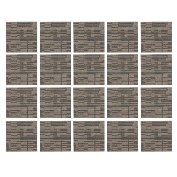 20x20 Inch 20 Pack Square Carpet Tiles, Carpet Tile & Carpet Floor Tiles, Ripple Pattern Interlocking Floor Mat for Home Office Room