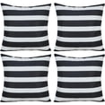 thumbnail image 1 of 20x20 Inch Black and White Stripe Throw Pillow Covers Outdoor Waterproof Polyester for Patio Furniture Tent Outside Set of 4, 1 of 6
