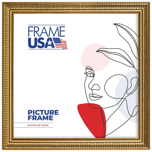 20x20 Picture Frame Gold American Value 797 Style 12383-1081-138, 1.5 Inch Wood Moulding, Includes Plexiglass and Backing Wall Display Frame for Art, Posters, or Photos Frame USA