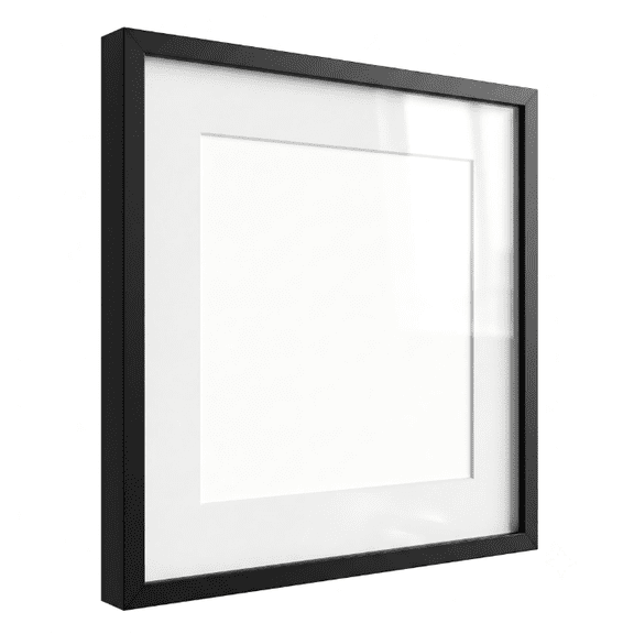 20x20 Picture Frame, Square Photo Frame with Polished Plexiglass, Displays 20x20 or 8x10 Photos with Included Mat, Thin Border Modern Frame for Wall Display Gallery, Home Office Decor, Black