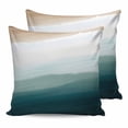 thumbnail image 1 of 20x20 Pillow Covers Set of 2, Blue Beach Gradient Throw Pillow Covers Decorative Couch Cushion Case, Boho Sea Waves Ombre Abstract Microfiber Square Pillowcases for Bedroom Car Living Room, 1 of 7