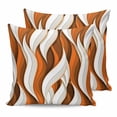 thumbnail image 1 of 20x20 Pillow Covers Set of 2, Burnt Orange White Moire Throw Pillow Covers Decorative Couch Cushion Case, Modern Abstract Art Microfiber Square Pillowcases for Bedroom Car Living Room, 1 of 7