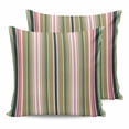 thumbnail image 1 of 20x20 Pillow Covers Set of 2, Colorful Striped Throw Pillow Covers Decorative Couch Cushion Case, Sage Green Pink White Vertical Lines Microfiber Square Pillowcases for Bedroom Car Living Room, 1 of 7