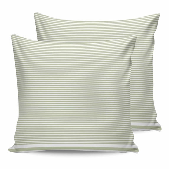 20x20 Pillow Covers Set of 2, Farmhouse Sage Green White Striped Throw Pillow Covers Decorative Couch Cushion Case, Modern Stripes Microfiber Square Pillowcases for Bedroom Car Living Room